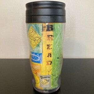 Panera Bread Vintage 2001 Colorful Travel Mug - Collectable 2000s Coffee Mug